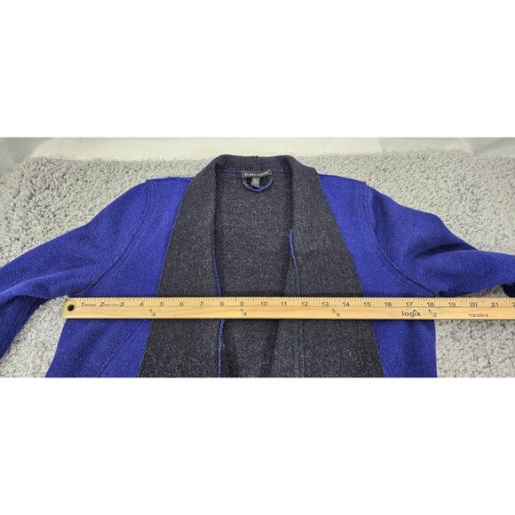 Eileen Fisher Womens Merino Wool Jacket Asymmetric Felted Blue Gray Lagenlook XS - Picture 12 of 14